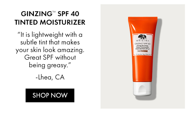 GINZING™ SPF 40 TINTED MOISTURIZER | SHOP NOW