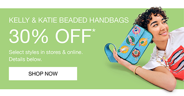 Kelly & Katie Beaded Handbags | 30% Off* select styles in stores & online. Details below.