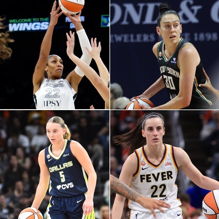 A'ja Wilson, Breanna Stewart, Paige Bueckers, Caitlin Clark
