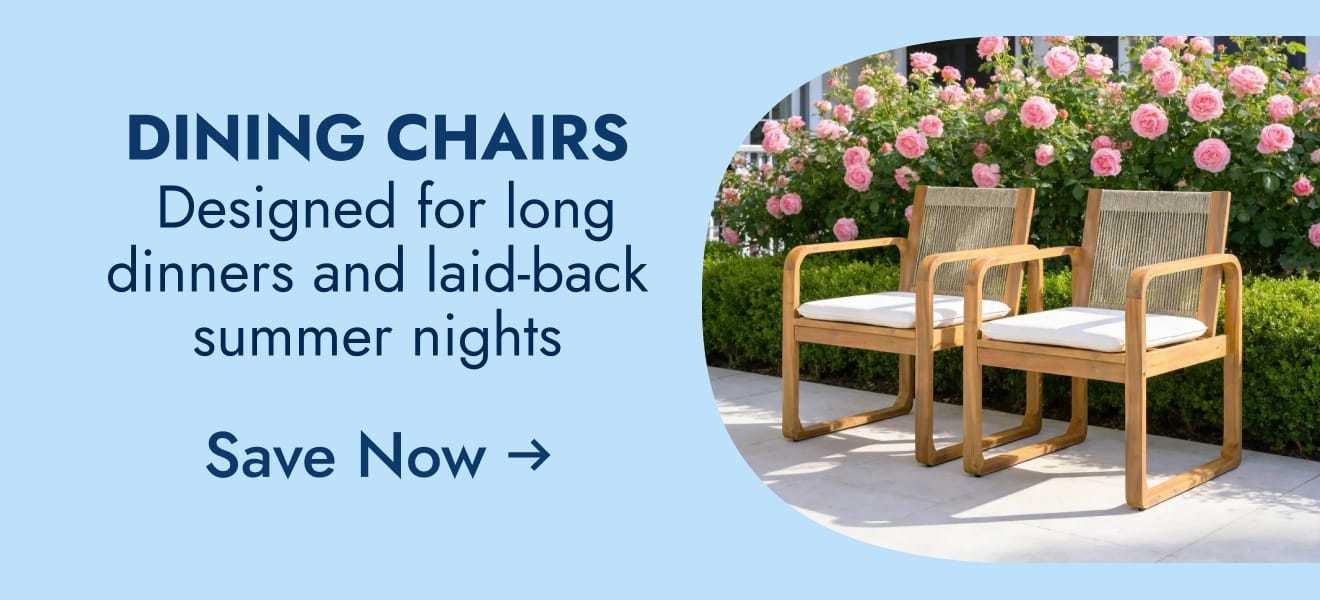 Dining chairs--designed for long dinners and laid-back summer nights