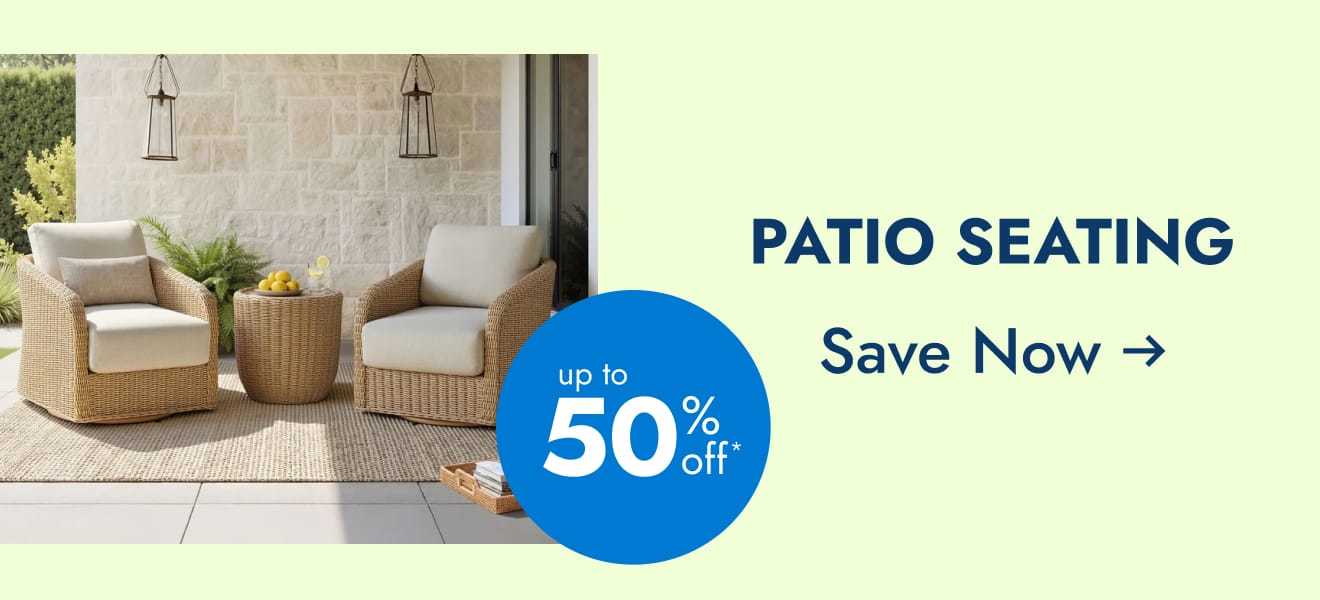 Patio seating up to 50% off