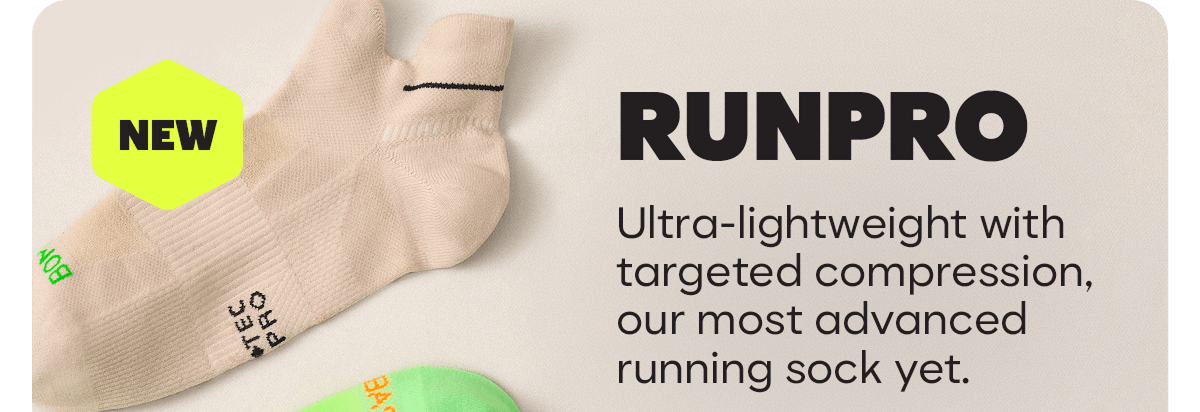 RUNPRO | Ultra-lightweight with targeted compression, our most advanced running sock yet.