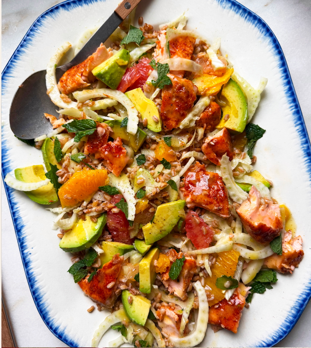 Spiced Salmon Salad with Grapefruit, Fennel and Avocado