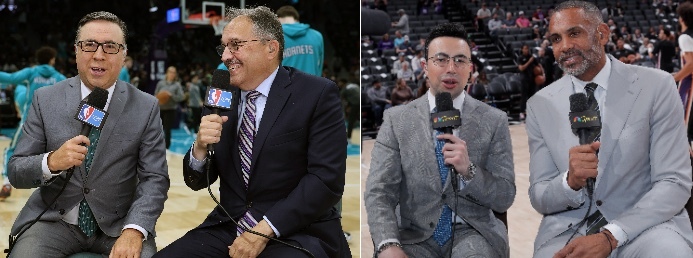 Ian Eagle, Stan Van Gundy, Noah Eagle, Grant Hill