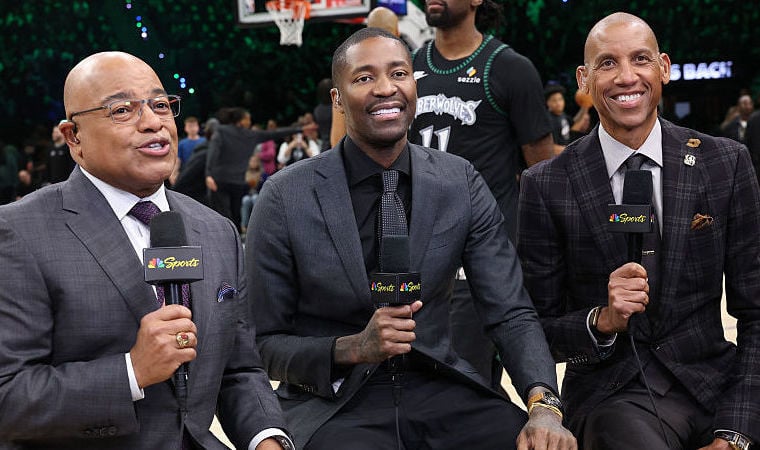 Mike Tirico, Jamal Crawford, Reggie Miller