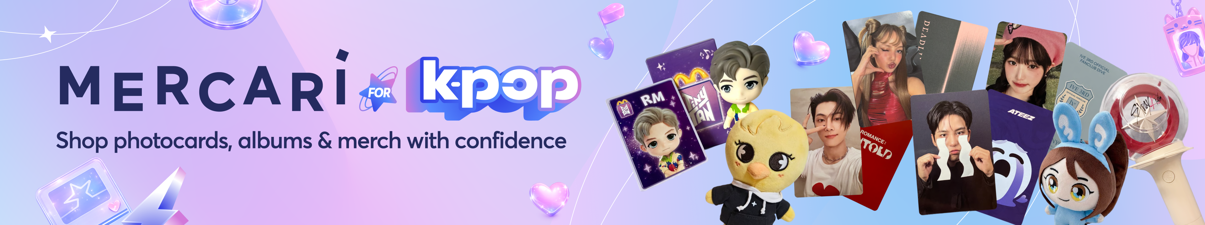K-pop Collectors Hub on Mercari: buy and sell K-pop photocards, albums, lightsticks, plush, keychains, and merch.
