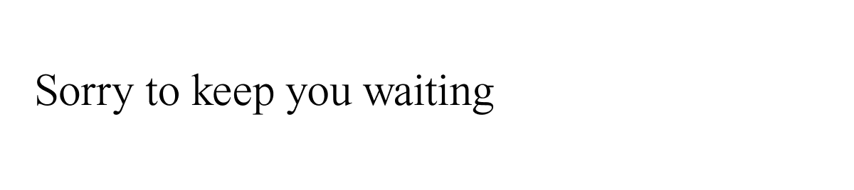 sorry to keep you waiting