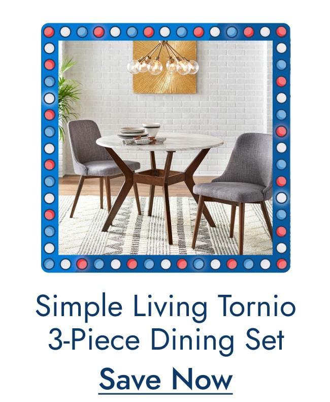 Simple Living Tornio Round 3-piece Dining Set