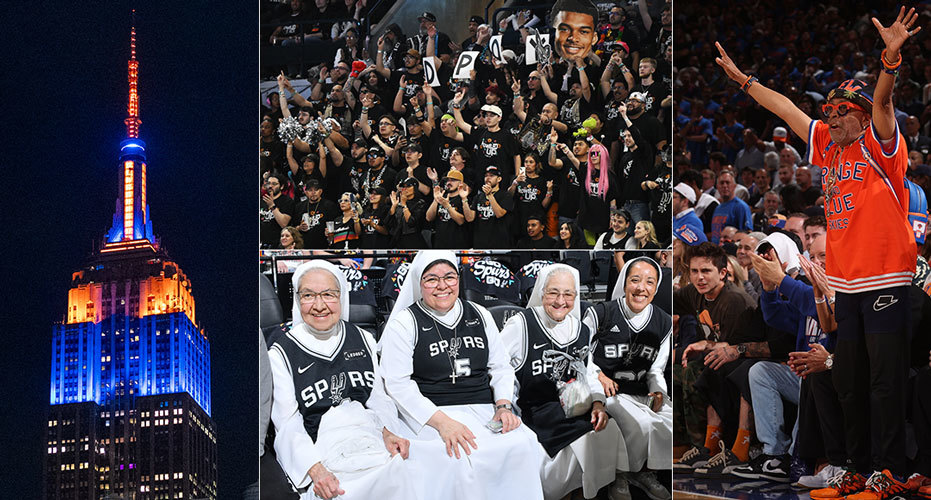 New York, San Antonio fans