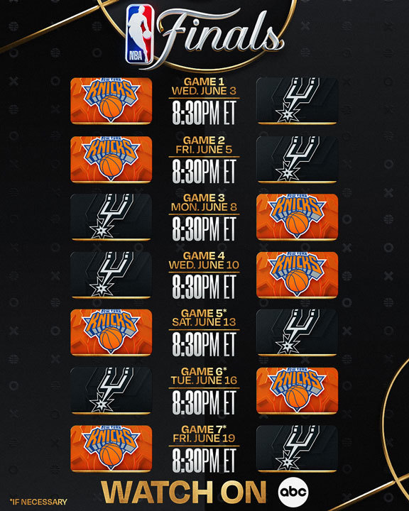 Finals schedule