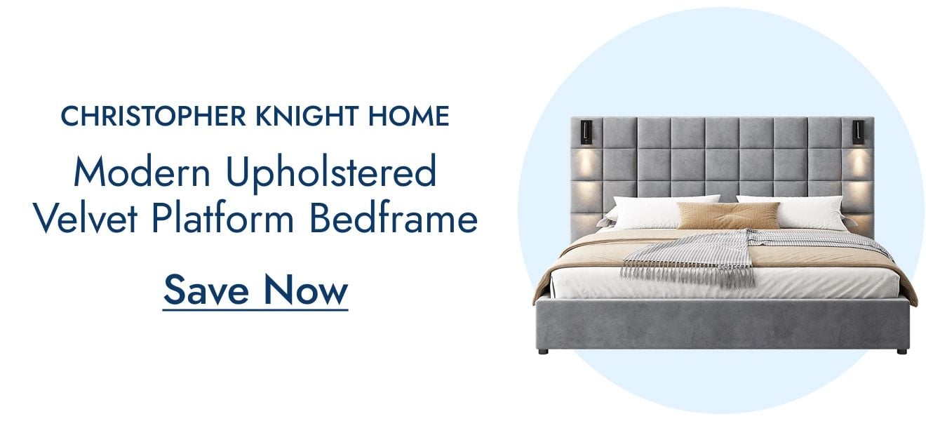 Christopher Knight Home Modern Upholstered Velvet Platform Bedframe