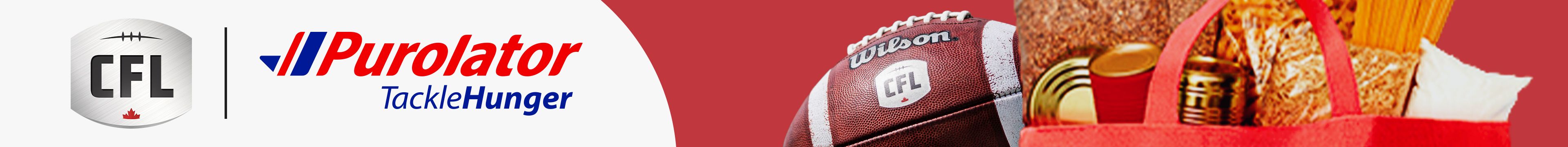 Purolator Tackle Hunger proudly supported by the CFL