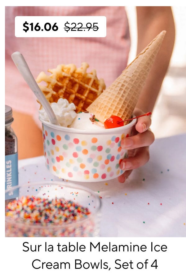 Sur La Table Melamine Ice Cream Bowls, Set of 4