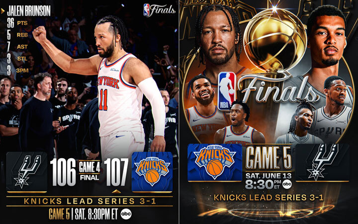 Game 4 score, Game 5 tune-in