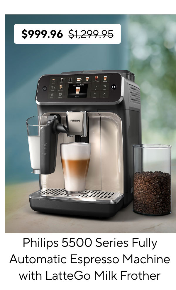 Philips 5500 Series Fully Automatic Espresso Machine with LatteGo Milk Frother