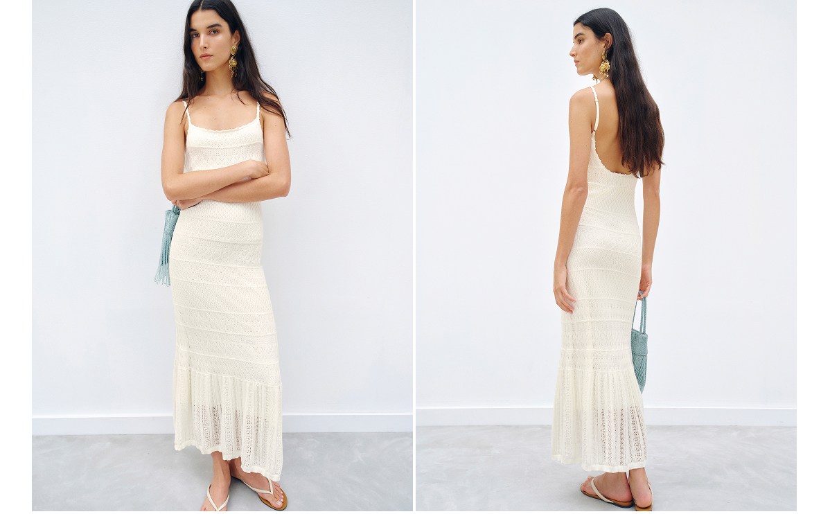 River Cotton Crochet Sweater Dress