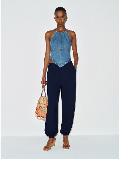 Dana Denim Halter Top