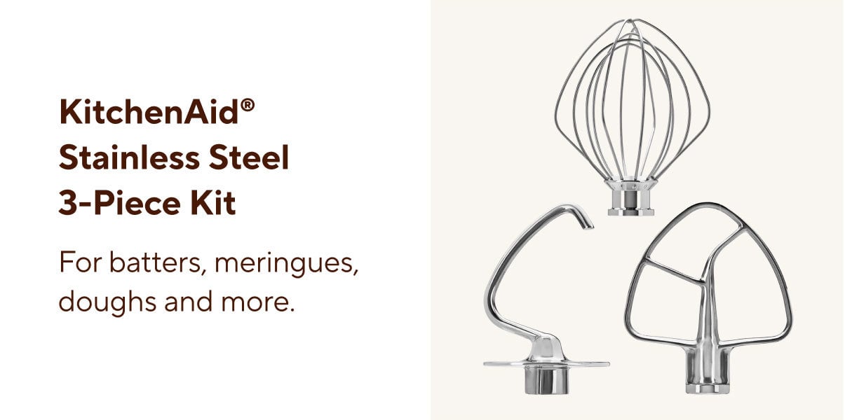 KitchenAid Stainless Steel 3-Piece Kit for 5 qt. Bowl-Lift Mixers