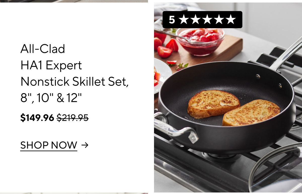 All-Clad HA1 Expert Nonstick 3-Piece Skillet Set, 8