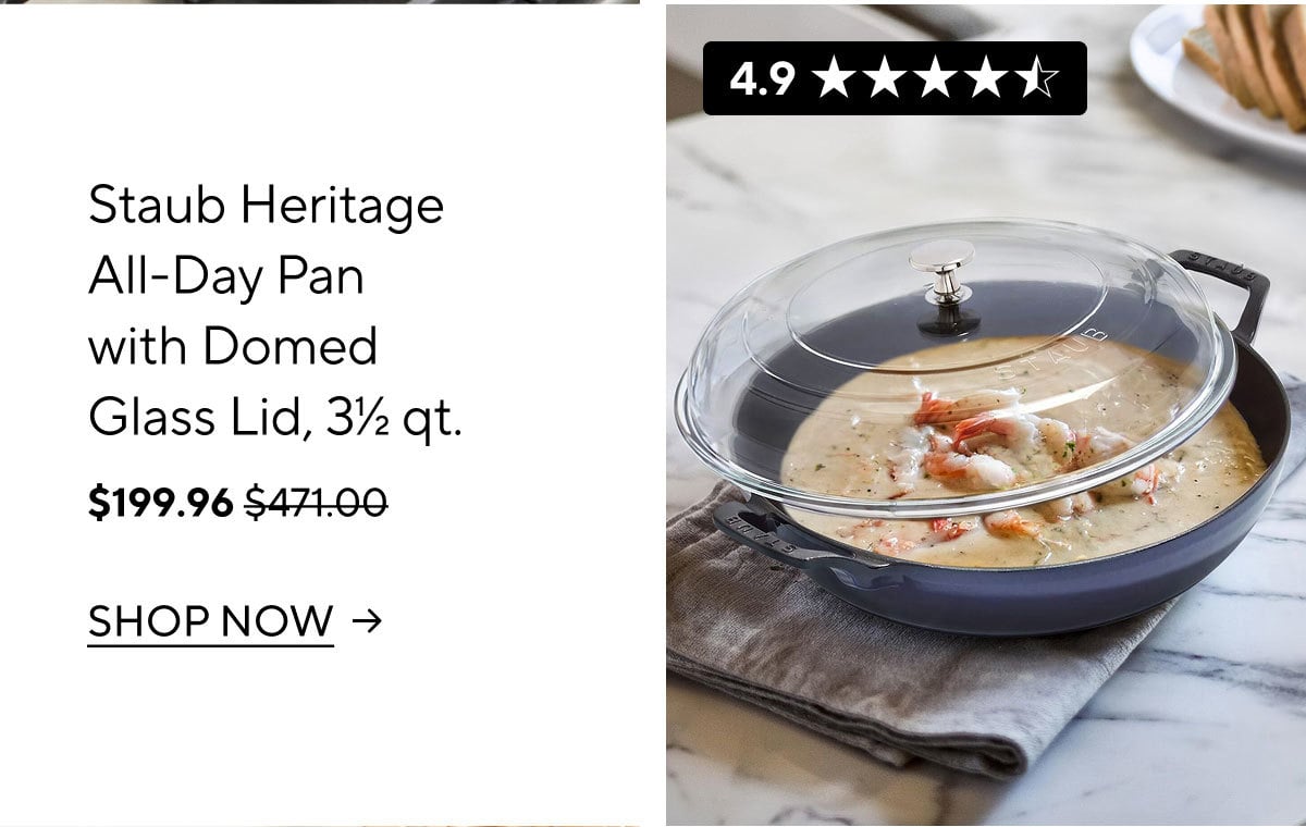 Staub Heritage All-Day Pan with Domed Glass Lid, 3.5 qt.