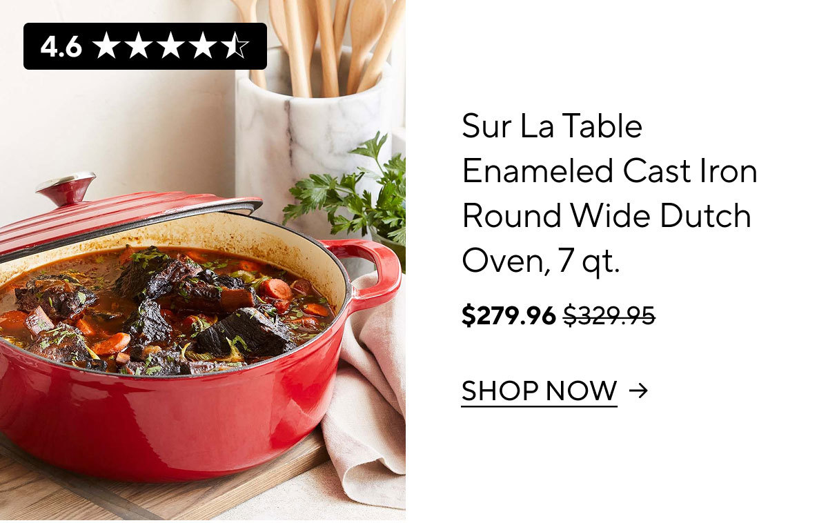 Sur La Table Enameled Cast Iron Round Wide Dutch Oven, 7 qt.