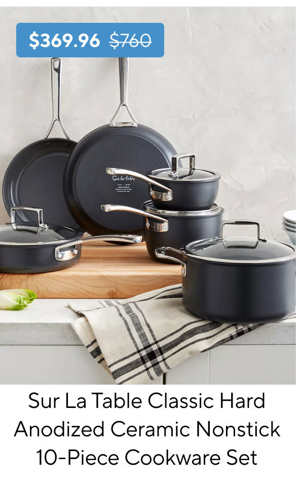 Sur La Table Classic Hard Anodized Ceramic Nonstick 10-Piece Cookware Set