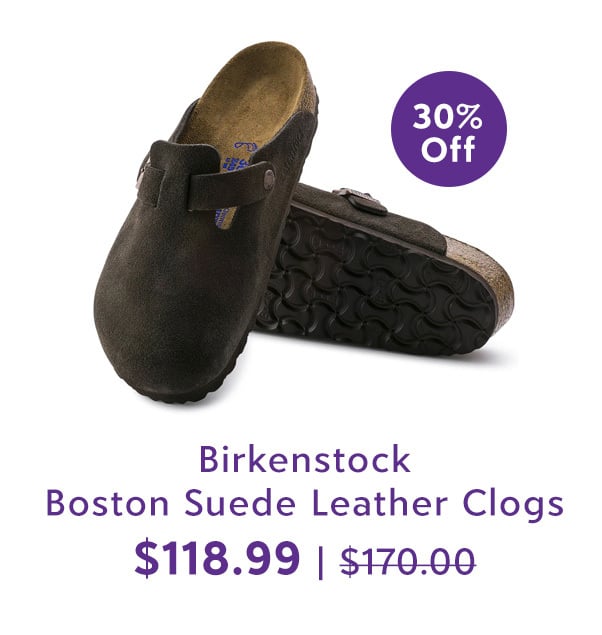Birkenstock Boston Soft Footbed Suede Leather Clogs