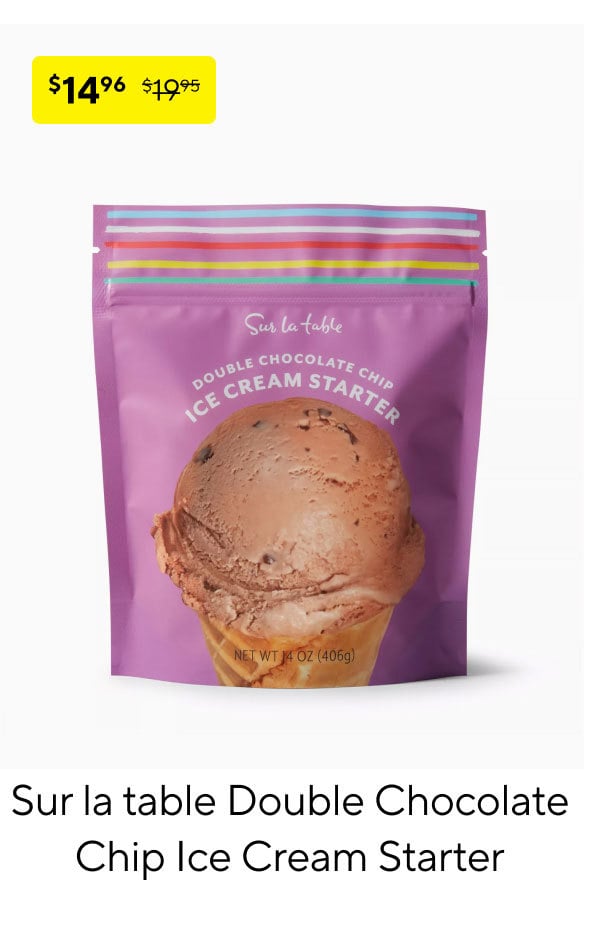 Sur la table Double Chocolate Chip Ice Cream Starter