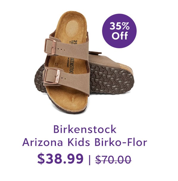 Birkenstock Kids Arizona Kids Birko-Flor Nubuck Mocha Sandals