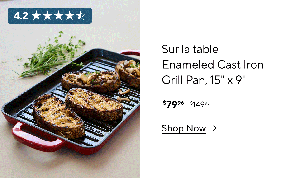 Sur la table Enameled Cast Iron Grill Pan