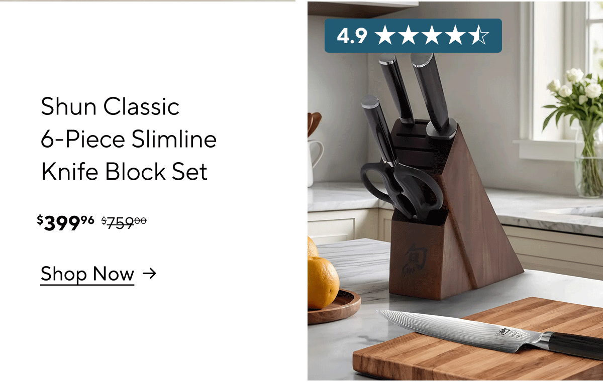 Shun Classic 6-Piece Slimline Knife Block Set