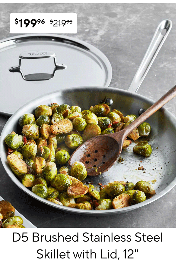 All-Clad D5 Brushed Stainless Steel Skillet with Lid, 12