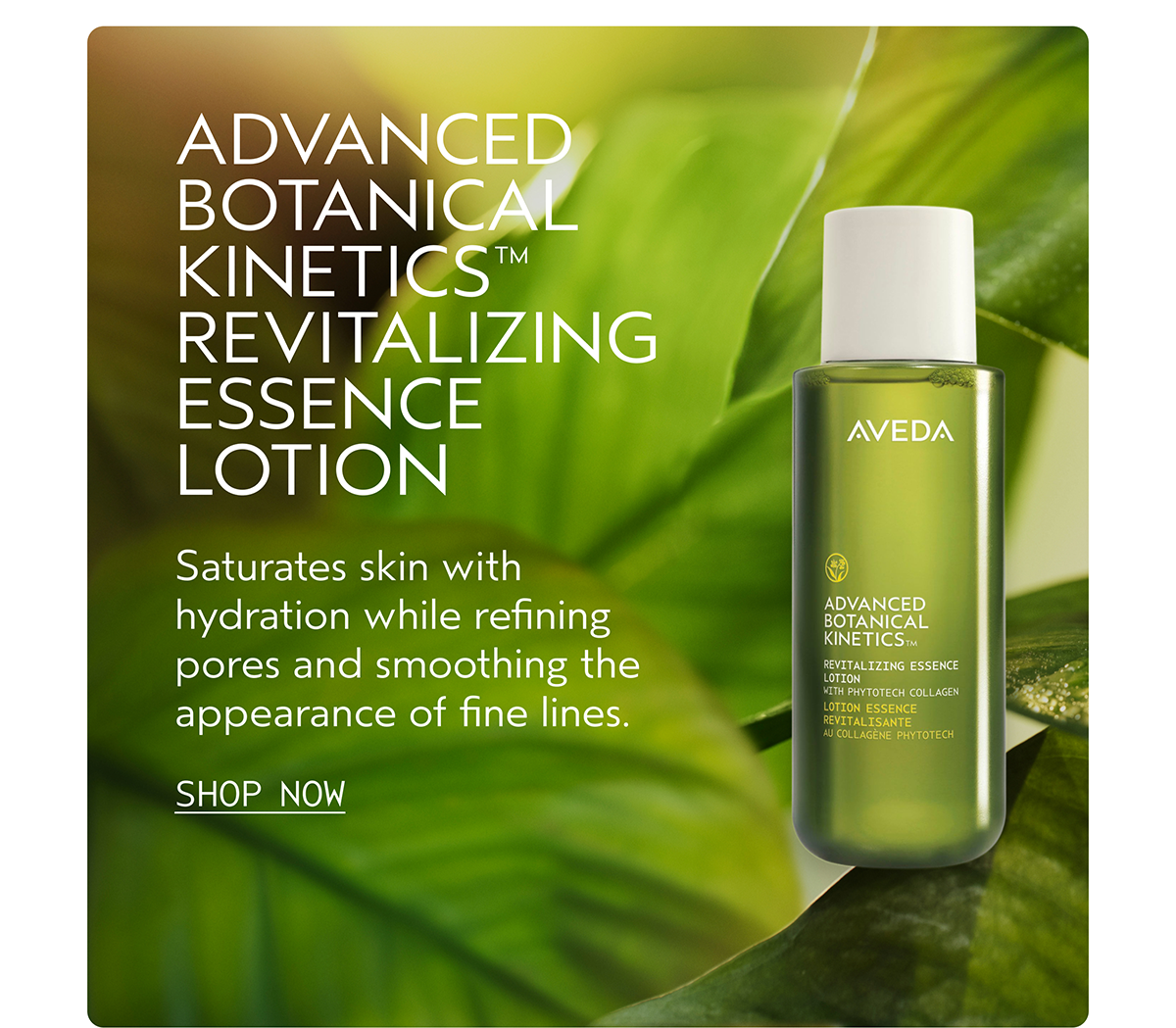 ADVANCED BOTANICAL KINETICS™ REVITALIZING ESSENCE LOTION | Saturates skin with hydration while refining pores and smoothing the appearance of fine lines. | SHOP NOW