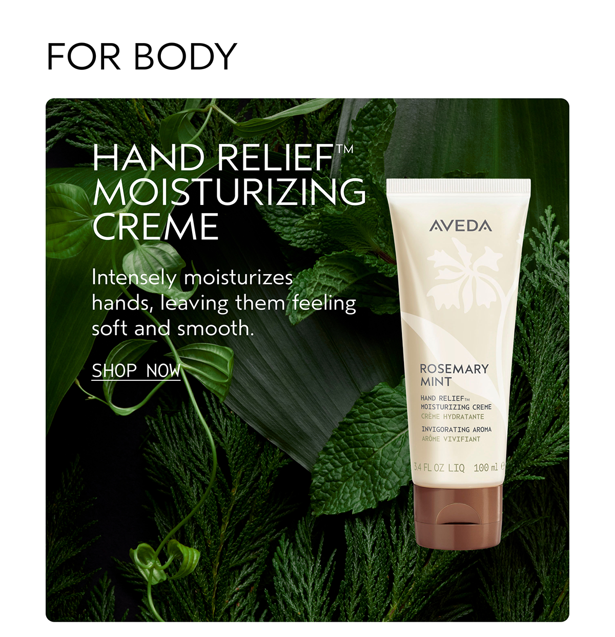 FOR BODY | HAND RELIEF™ MOISTURIZING CREME | Intensely moisturizes hands, leaving them feeling soft and smooth. | SHOP NOW