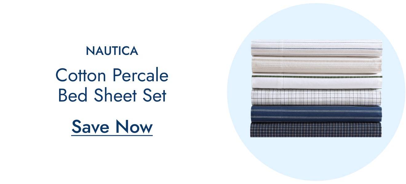 Nautica Cotton Percale Bed Sheet Set