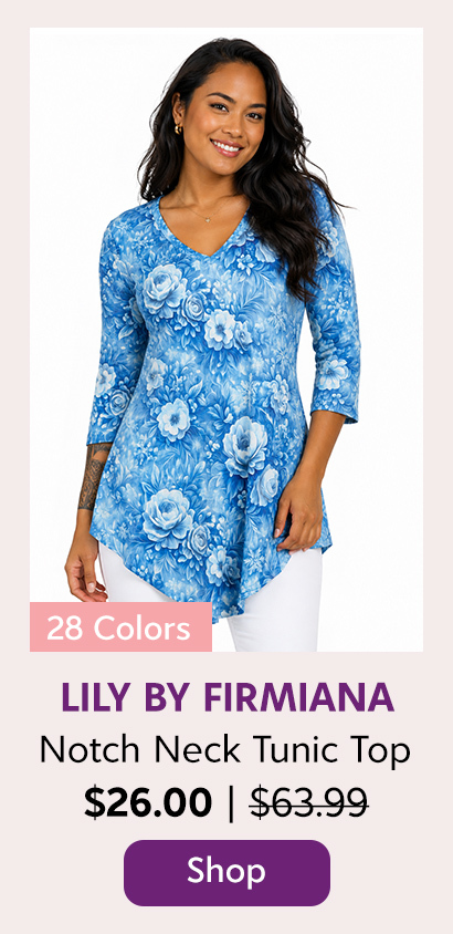 Lily by Firmiana Notch Neck Tunic Tops