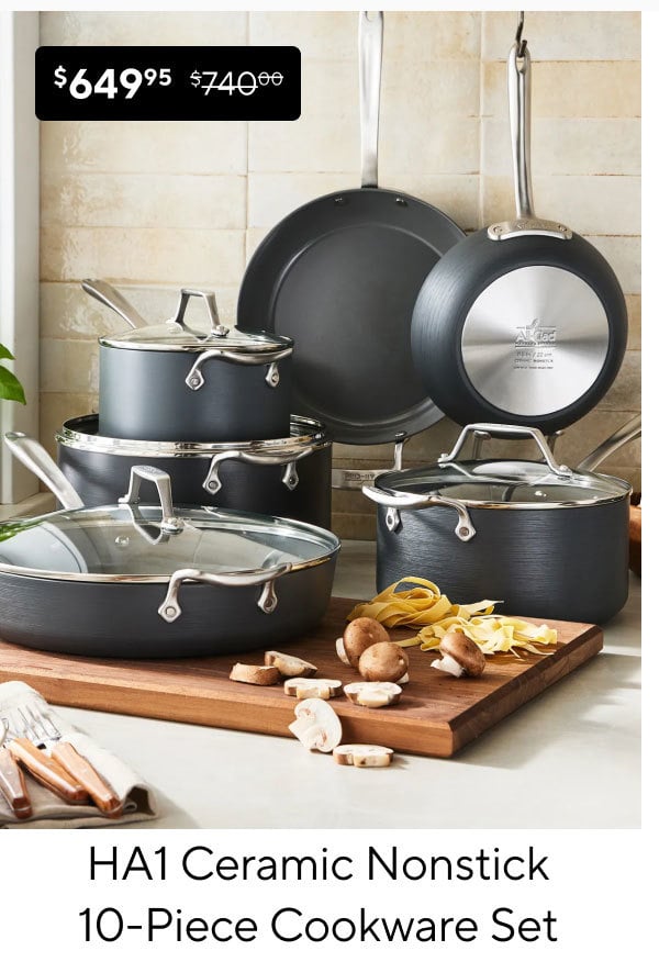 All-Clad HA1 Ceramic Nonstick 10-Piece Cookware Set