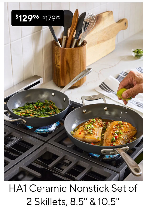 All-Clad HA1 Ceramic Nonstick Set of 2 Skillets, 8.5