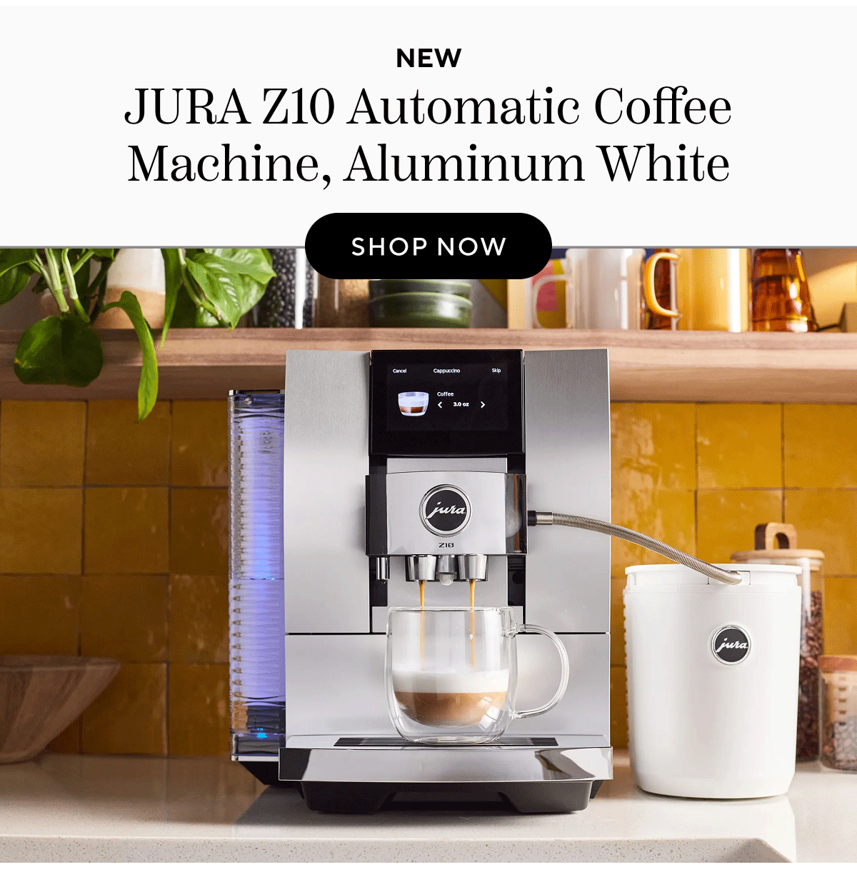 JURA Z10 Automatic Coffee Machine, Aluminum White