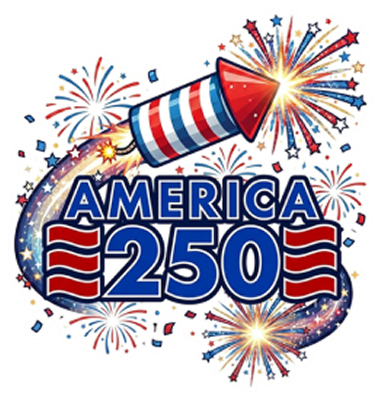 America 250 fireworks sticker