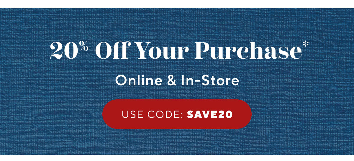 20 percent off purchase