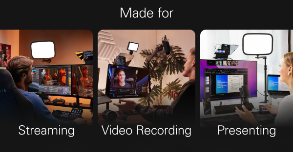 Made for streaming, video recording, presenting.