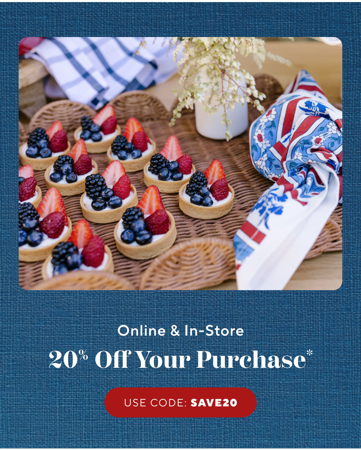 20 percent off purchase