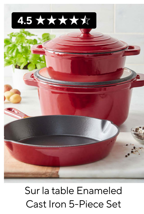 Sur La Table Enameled Cast Iron 5-Piece Set