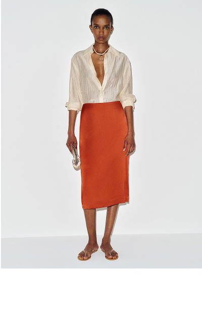 Helen Low Waist Silk Midi Skirt