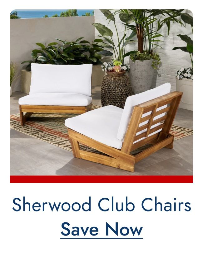 Top Seller: Sherwood Outdoor Acacia Wood Club Chairs