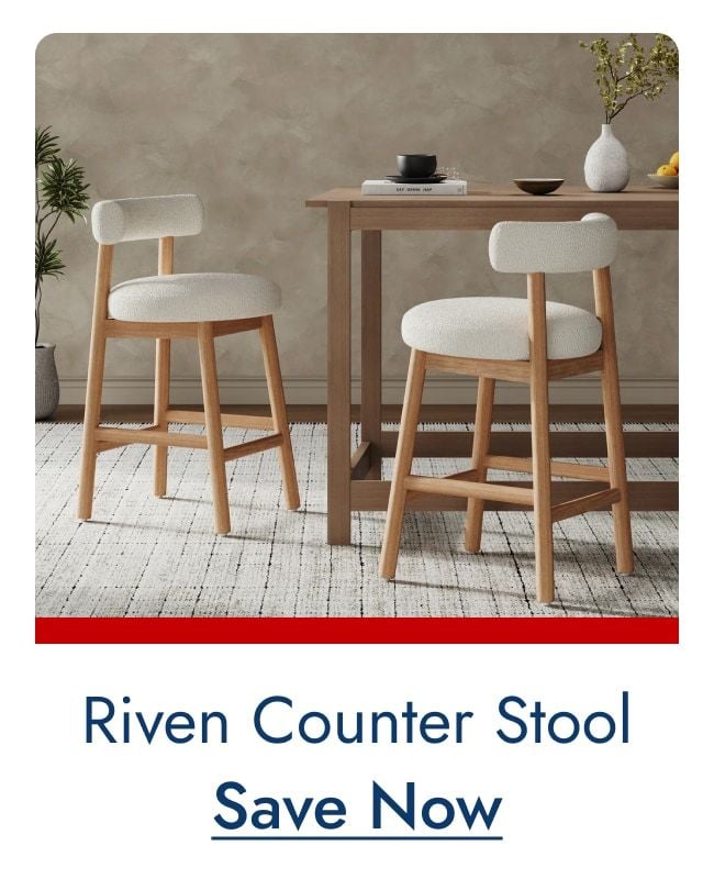 Top Seller: Riven Rubberwood Upholstery Counter Stool