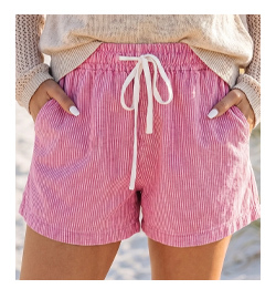 Threaded Pear Angelina Elastic Waist Casual Shorts