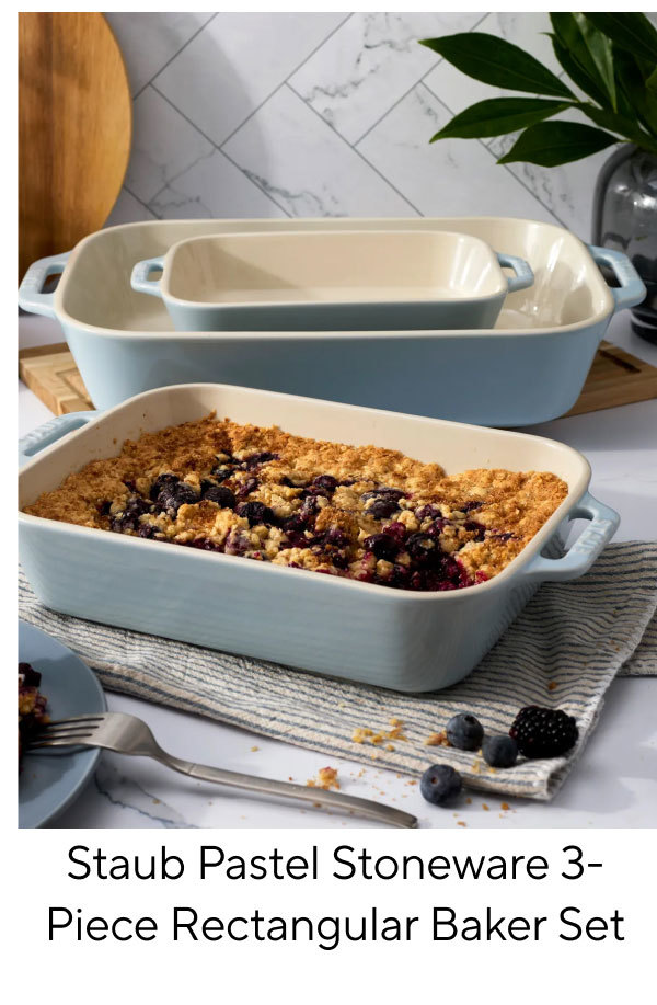 Staub Pastel Stoneware 3-Piece Rectangular Baker Set