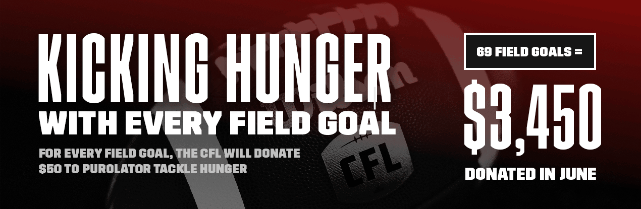 Kicking Hunger with every field goal throughout the CFL regular season